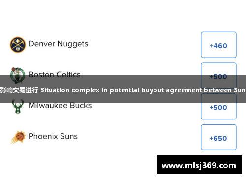 太阳队和比尔签约买断进展复杂 相互考量因素影响交易进行 Situation complex in potential buyout agreement between Suns and Bill various considerations at play.